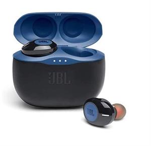 eBookReader JBL Tune 125 TWS øretelefoner blå etui åbent